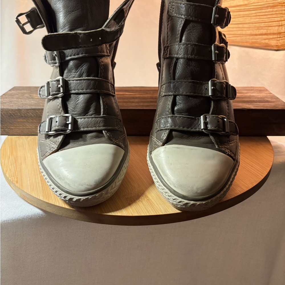 Ash Black and Gray Women's Wedge Sneakers